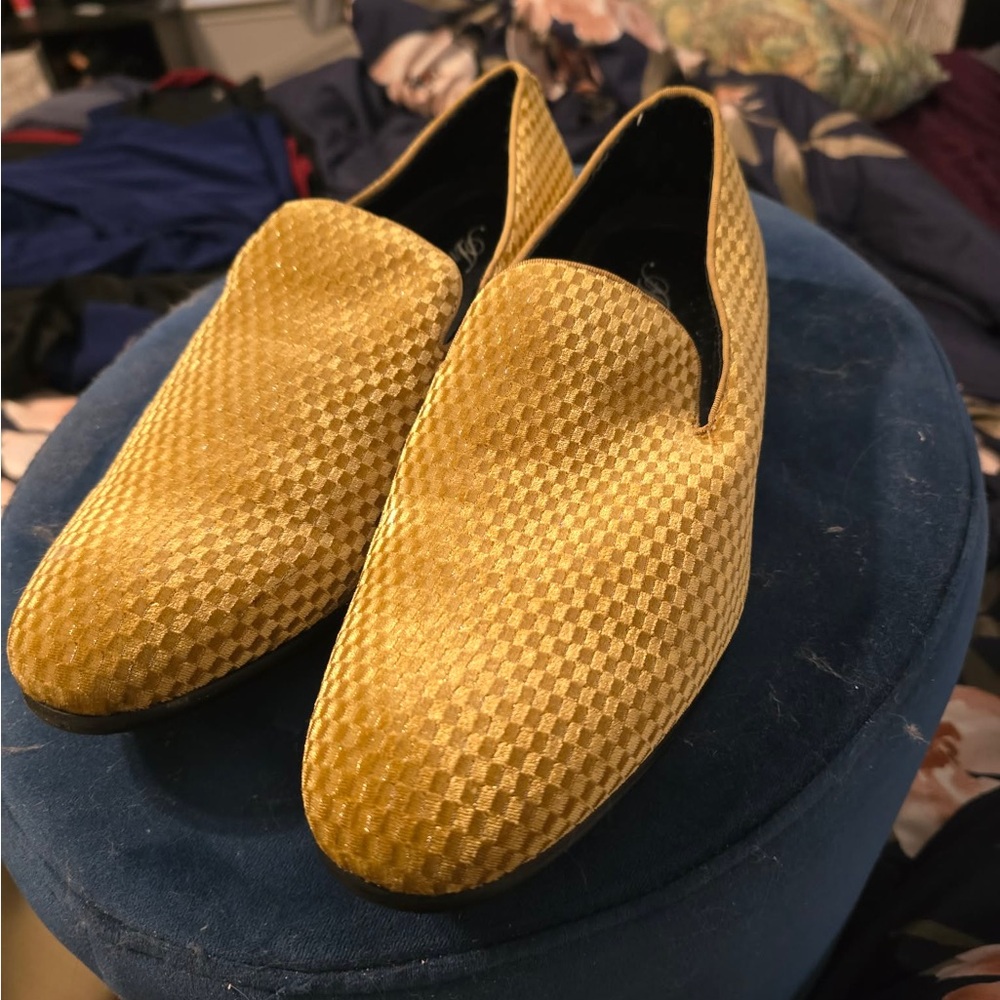 Amalfi Men's Gold Patterned Loafers